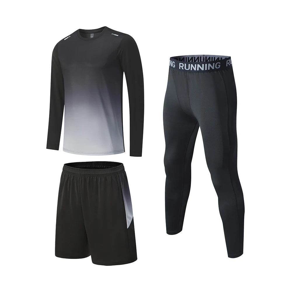 NONECN Men Compression Sportswear Tracksuit for Gym and Running