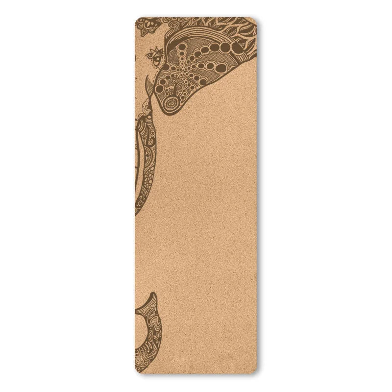 Penggue Natural Cork TPE Yoga Mat Non Slip Sweat Absorbing Pad With Bag