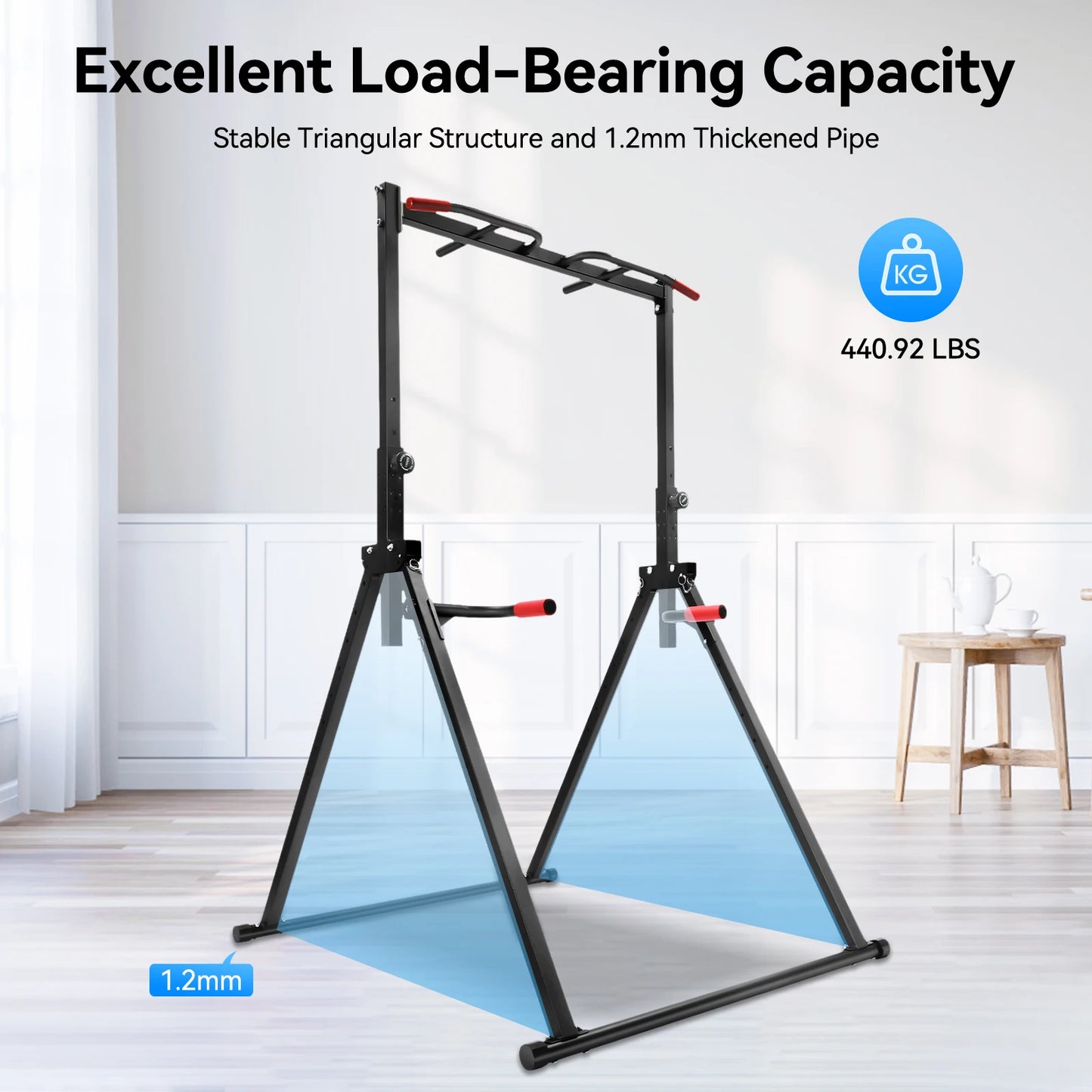 Adjustable Pull Up Bar Home Gym Station With Parallel Bars