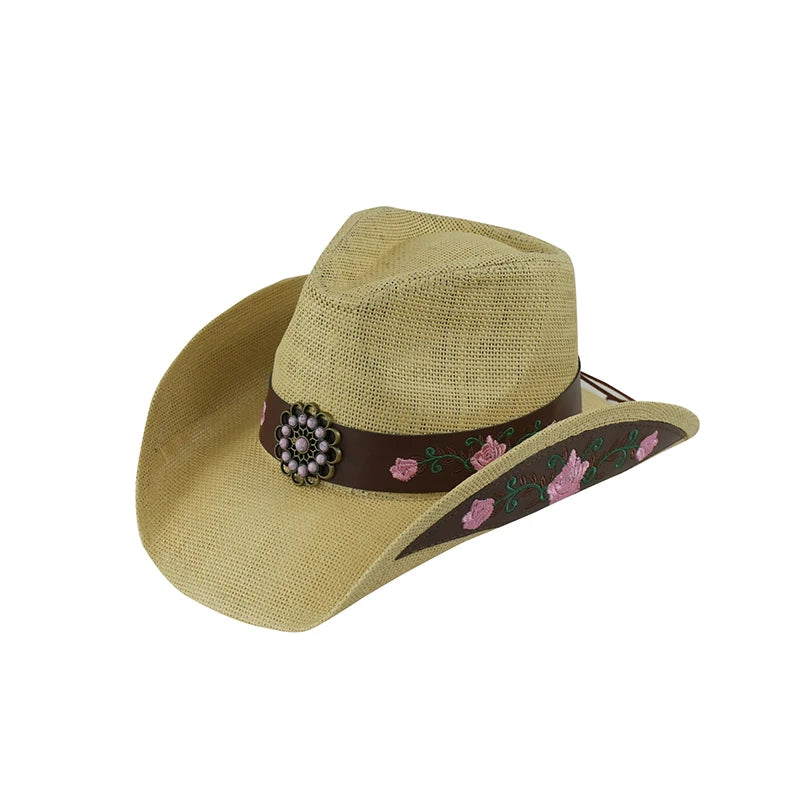 Outdoor New Classic American Flag Western Cowboy Hats Summer Women Sun Blocking Travel Cap Men Wide Brim Beach Party Fishing Hat