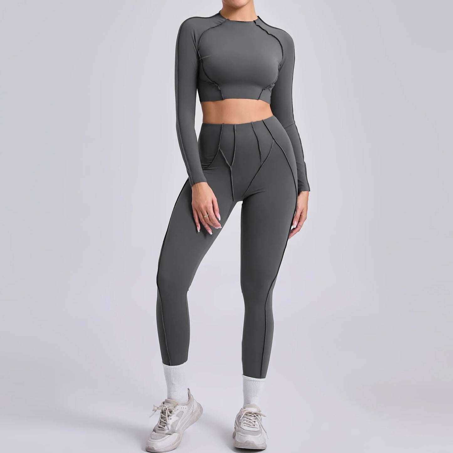 SVRNYX Seamless Yoga Set High Waist Leggings And Backless Bra