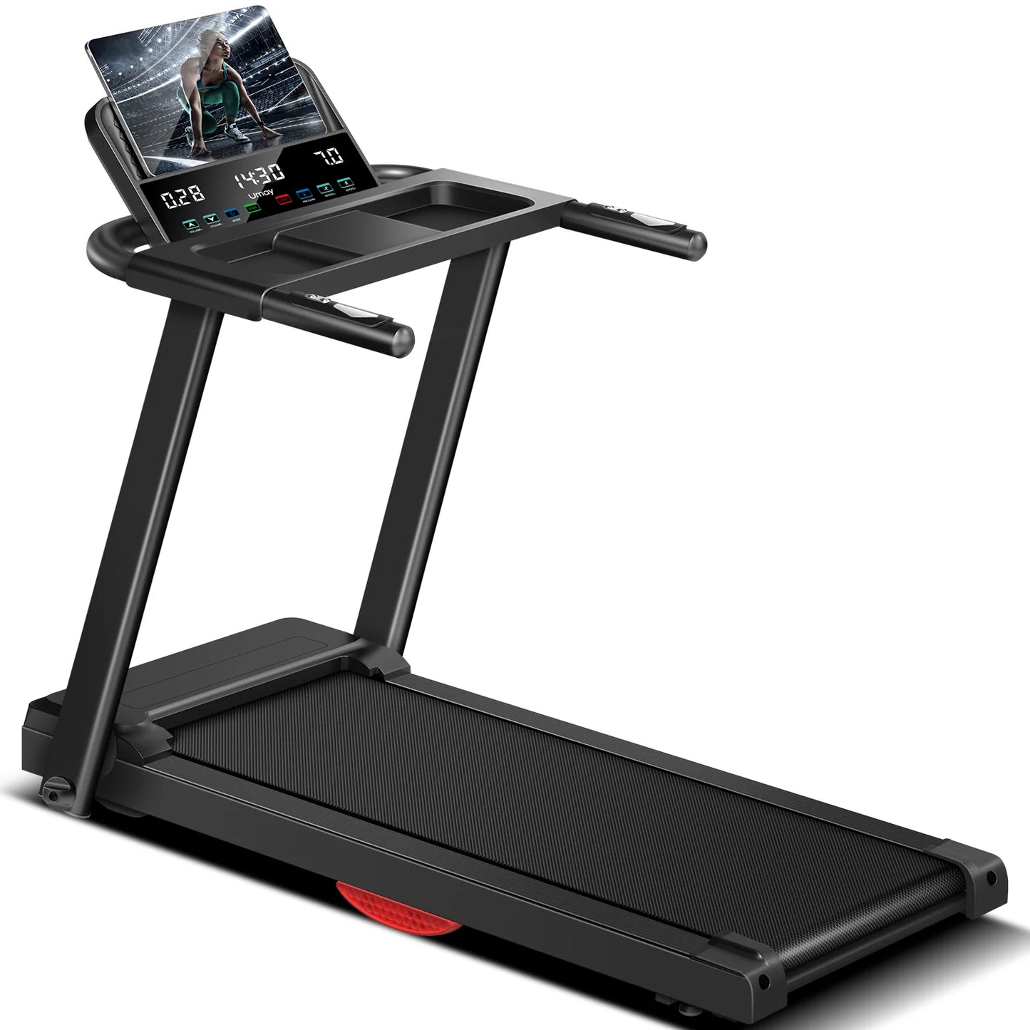NONEDriving 3.0HP Brushless Foldable Home Treadmill HR Monitor