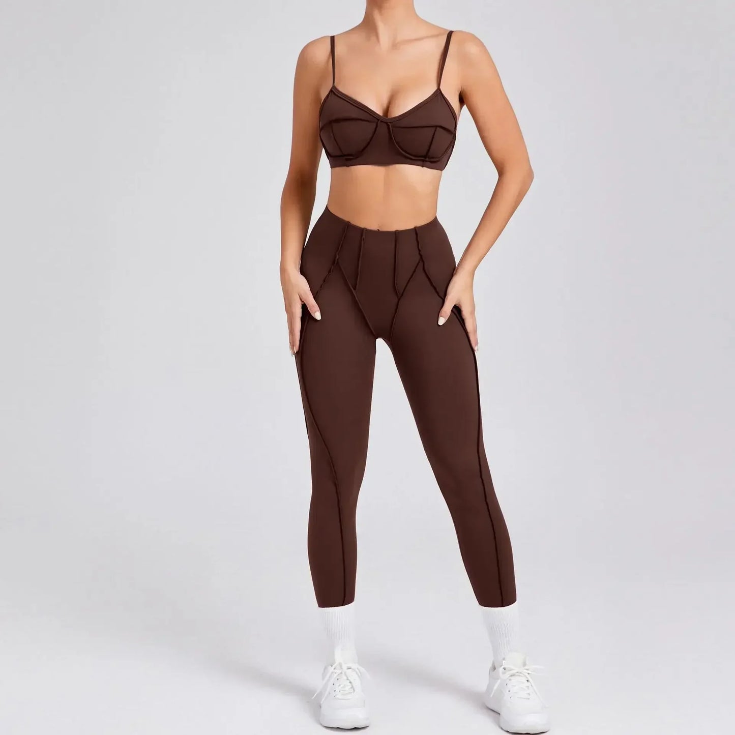 SVRNYX Seamless Yoga Set High Waist Leggings And Backless Bra
