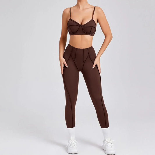 SVRNYX Seamless Yoga Set High Waist Leggings And Backless Bra