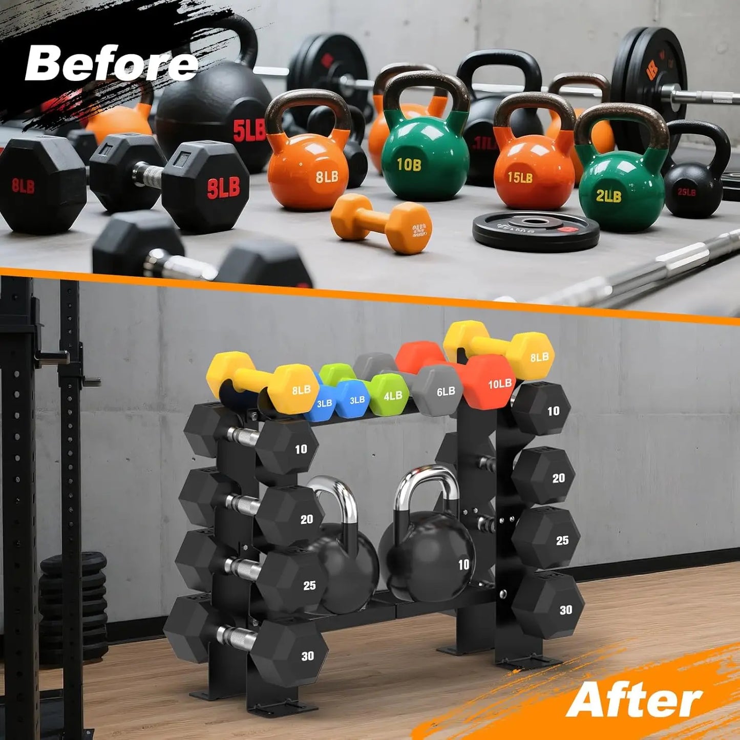 5-Tier Dumbbell Rack Stand For Home Gym Heavy Duty Steel