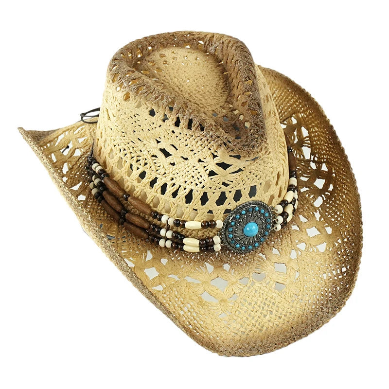 Outdoor New Classic American Flag Western Cowboy Hats Summer Women Sun Blocking Travel Cap Men Wide Brim Beach Party Fishing Hat