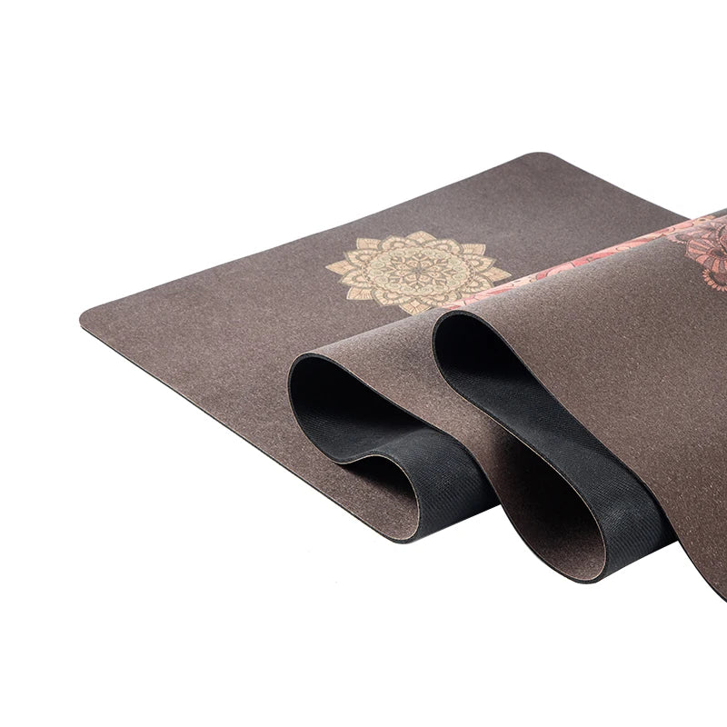 Combo Set Cork Yoga Mat Natural Rubber Seven Chakras