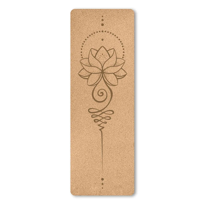 Penggue Natural Cork TPE Yoga Mat Non Slip Sweat Absorbing Pad With Bag