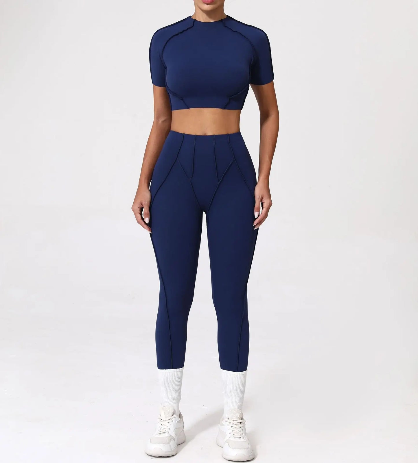 SVRNYX Seamless Yoga Set High Waist Leggings And Backless Bra