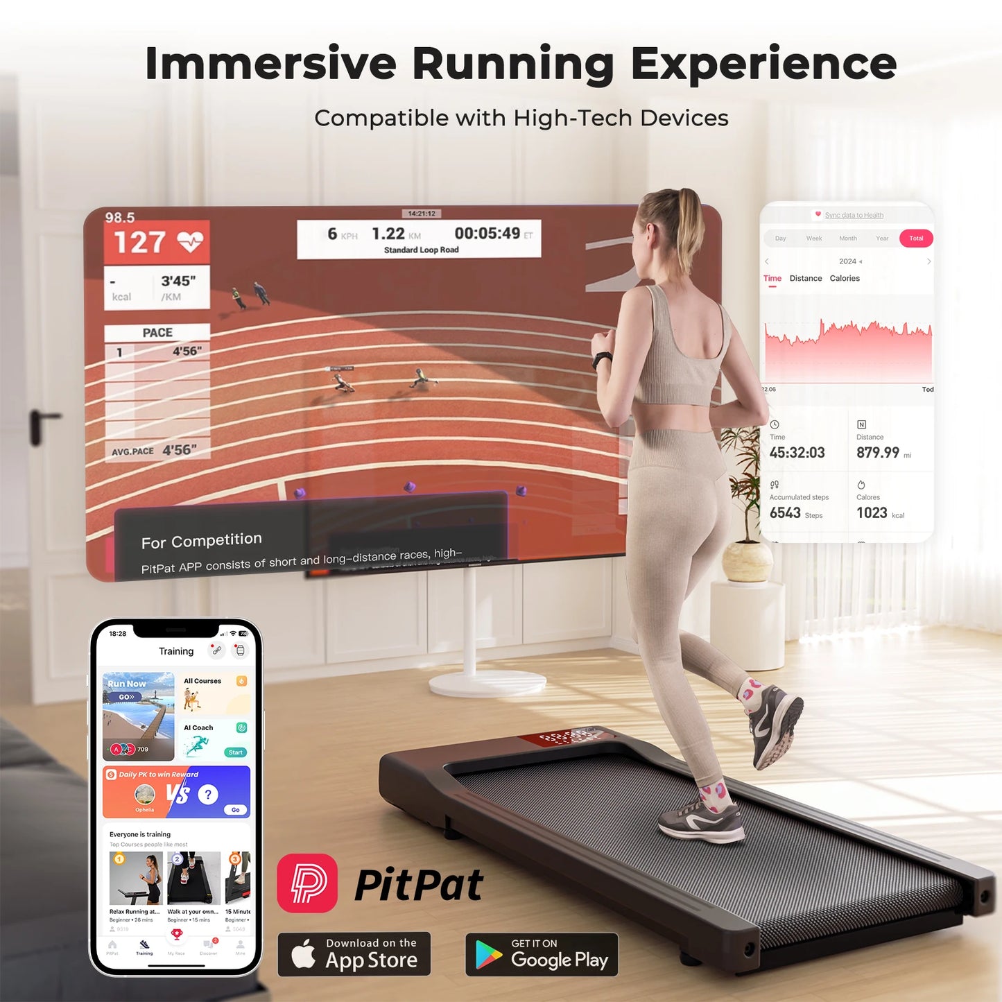 Superun 2in1 Treadmill For Home Office With Remote