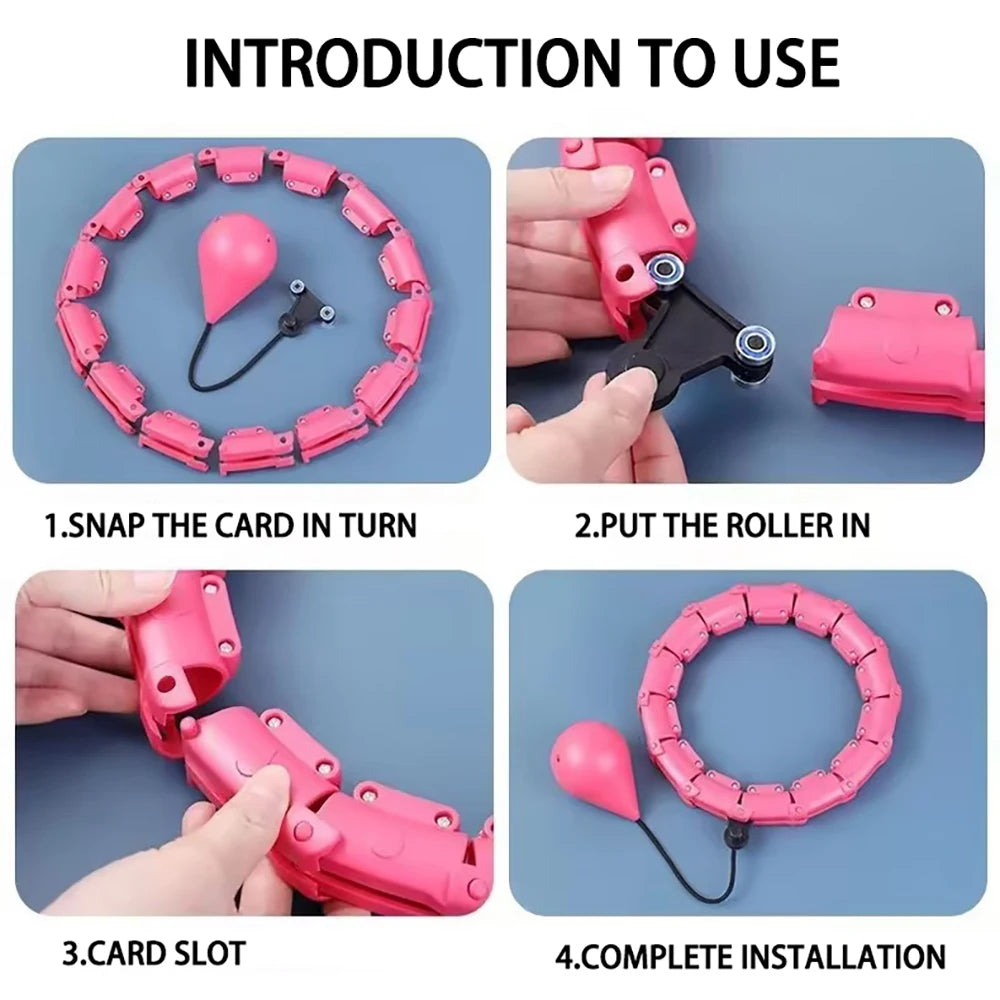 Weighted Fitness Circle Hoops For Adults 2in1 Adjustable Waist Exercise