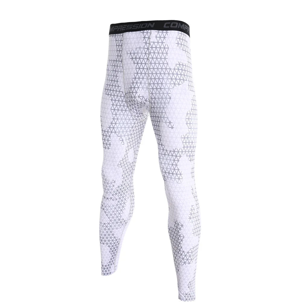 Camouflage Men's Running Compression Leggings Quick Dry Fitness Tights