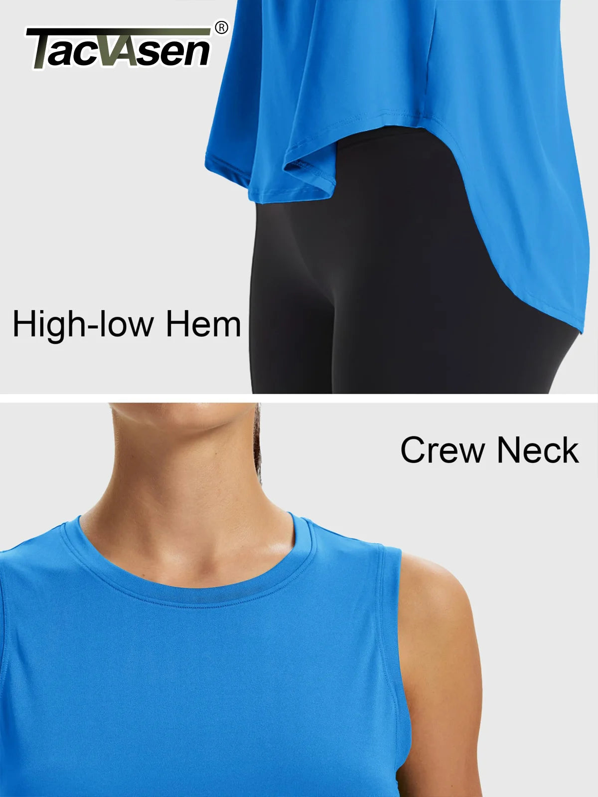 TACVASEN Quick Dry Tank Top UPF 80+ UV Protection Tieback