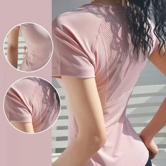 Women's Mesh Quick-Dry Fitness T-Shirt For Yoga And Training