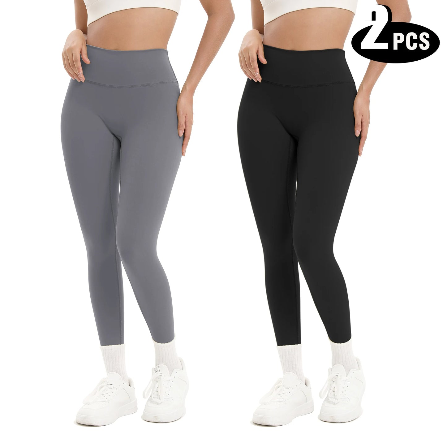 NONECN Womens High Waisted Butt Lifting Seamless Yoga Leggings Pack