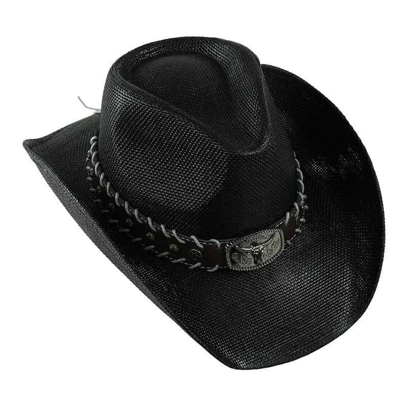 Outdoor New Classic American Flag Western Cowboy Hats Summer Women Sun Blocking Travel Cap Men Wide Brim Beach Party Fishing Hat