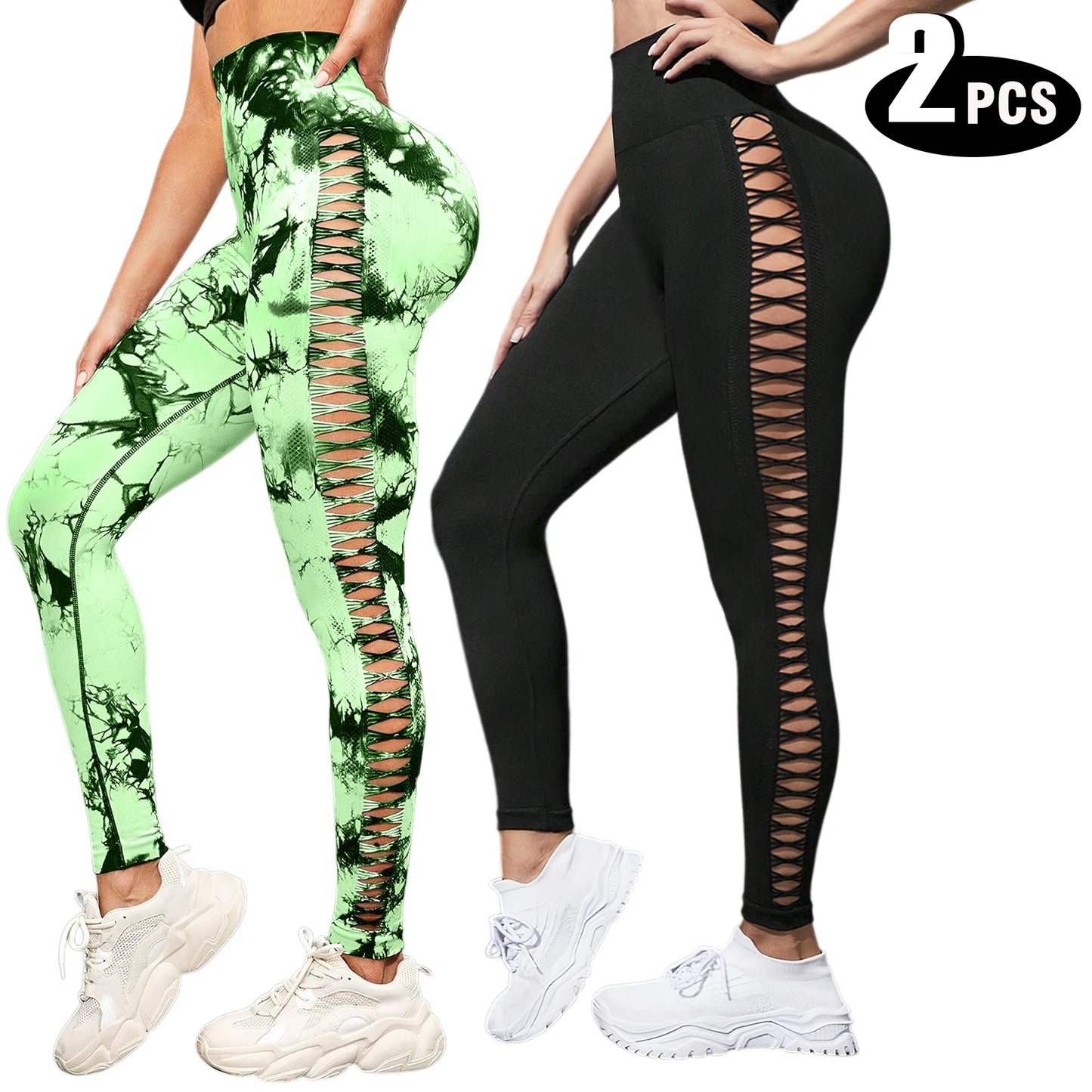 NONECN Womens High Waisted Butt Lifting Seamless Yoga Leggings Pack