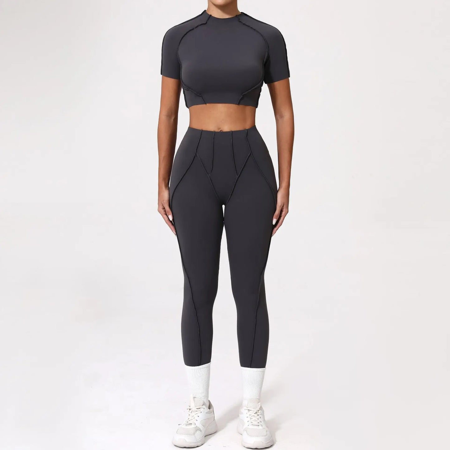SVRNYX Seamless Yoga Set High Waist Leggings And Backless Bra