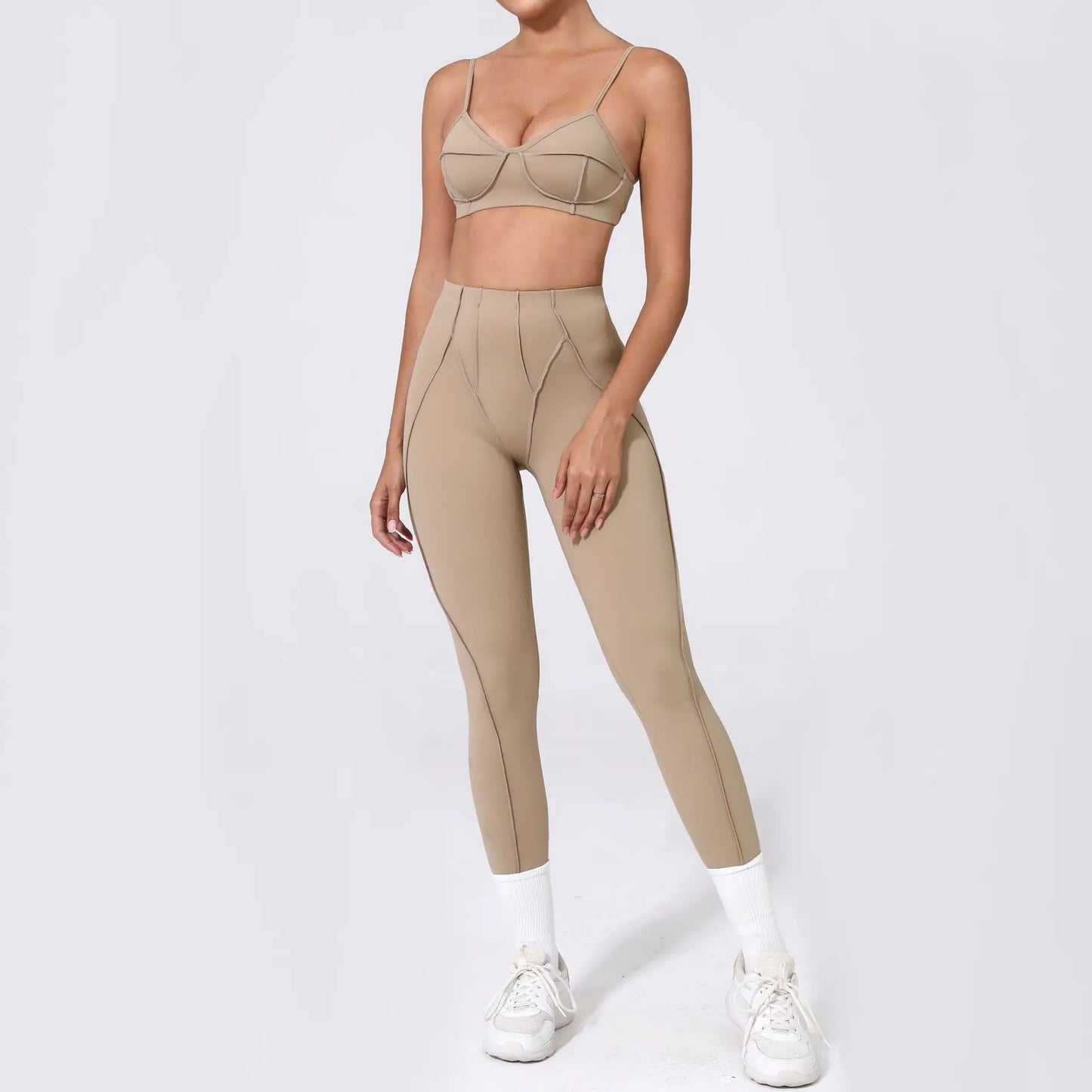 SVRNYX Seamless Yoga Set High Waist Leggings And Backless Bra