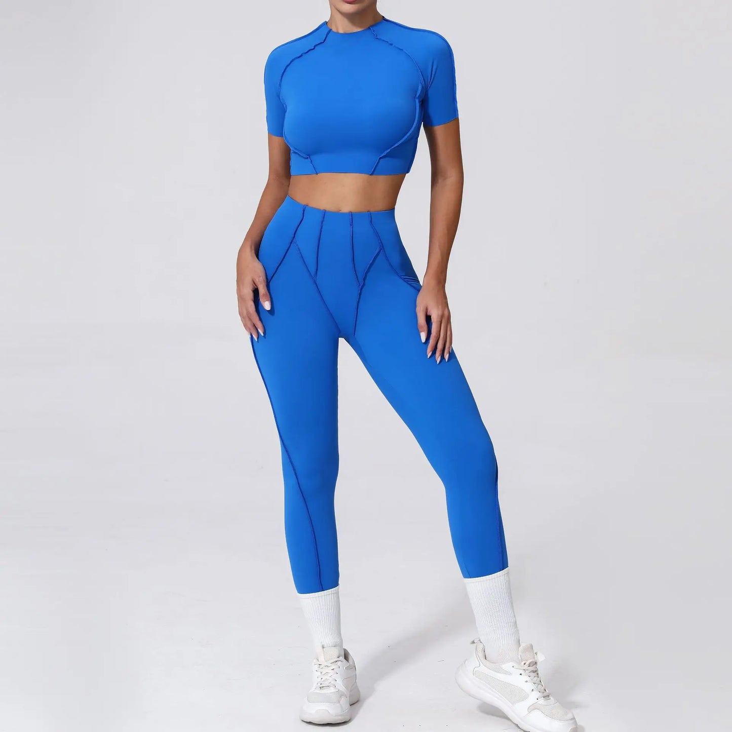 SVRNYX Seamless Yoga Set High Waist Leggings And Backless Bra