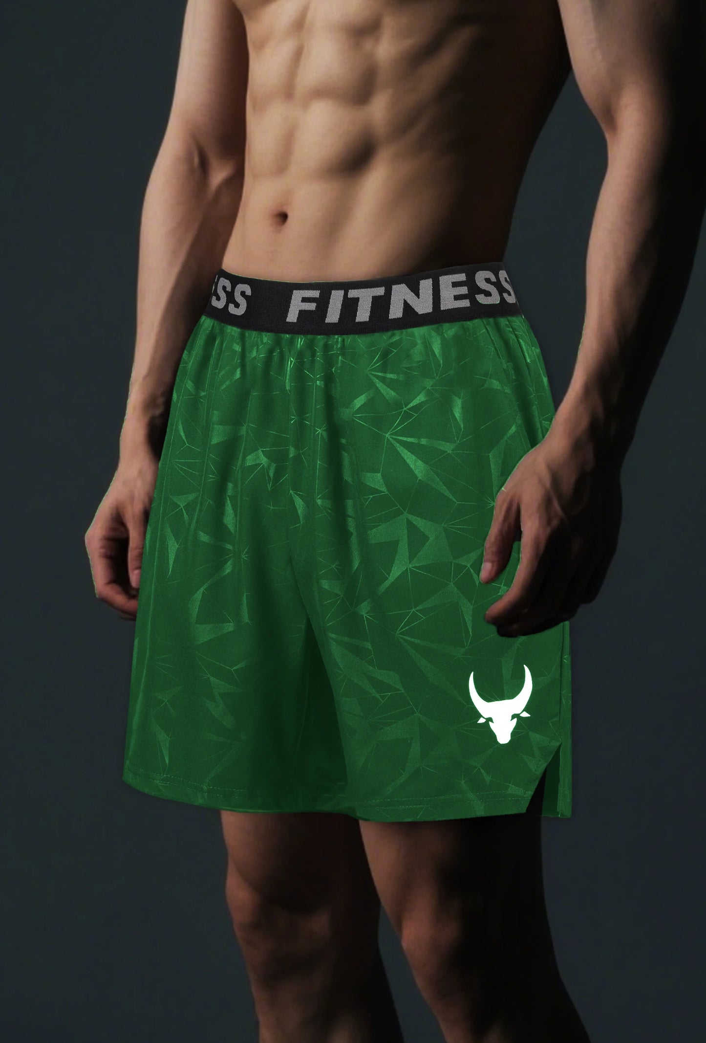 NONECN Quick-Dry Breathable Mens Athletic Shorts Geometric Print