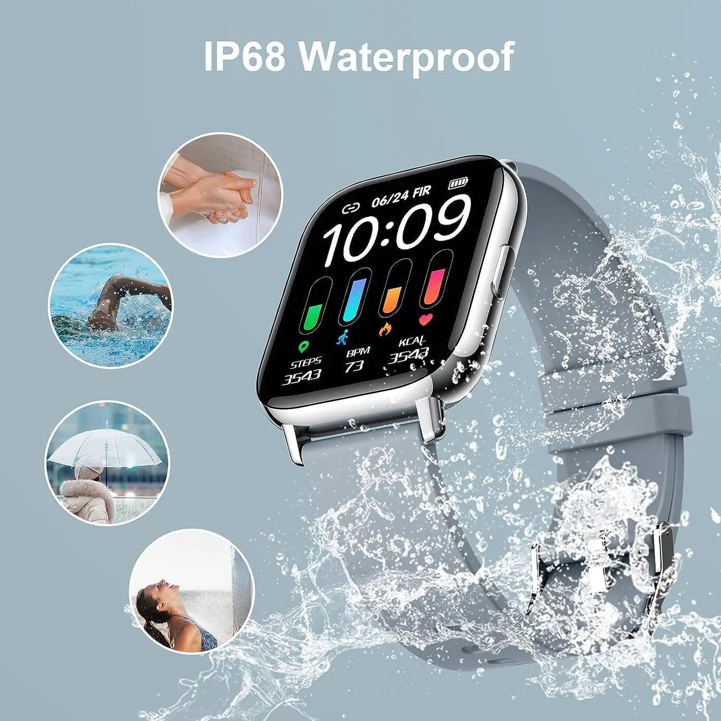 Nerunsa Smart Watch Fitness Tracker Heart Rate Pedometer Sleep Monitor