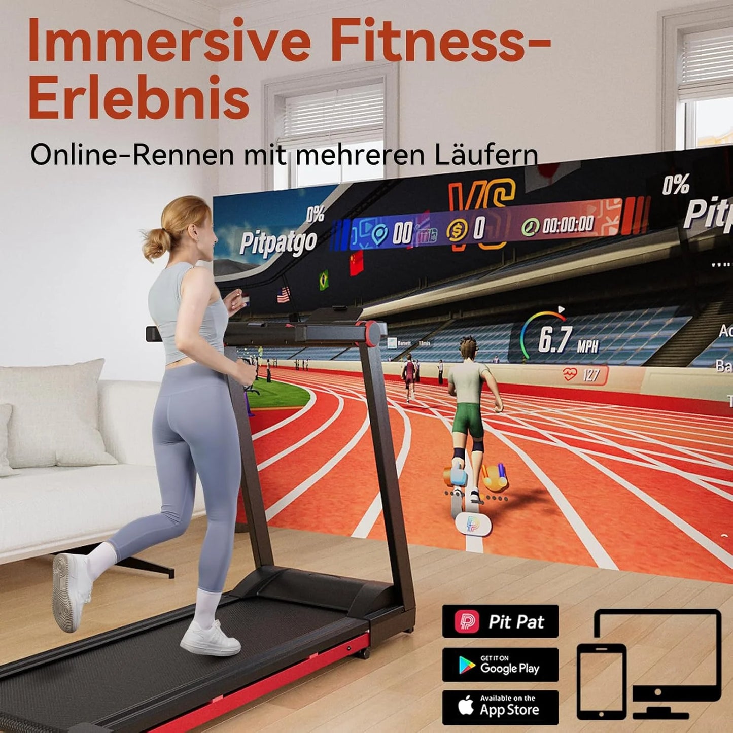 Superun 3.5HP Foldable Treadmill With Incline And App