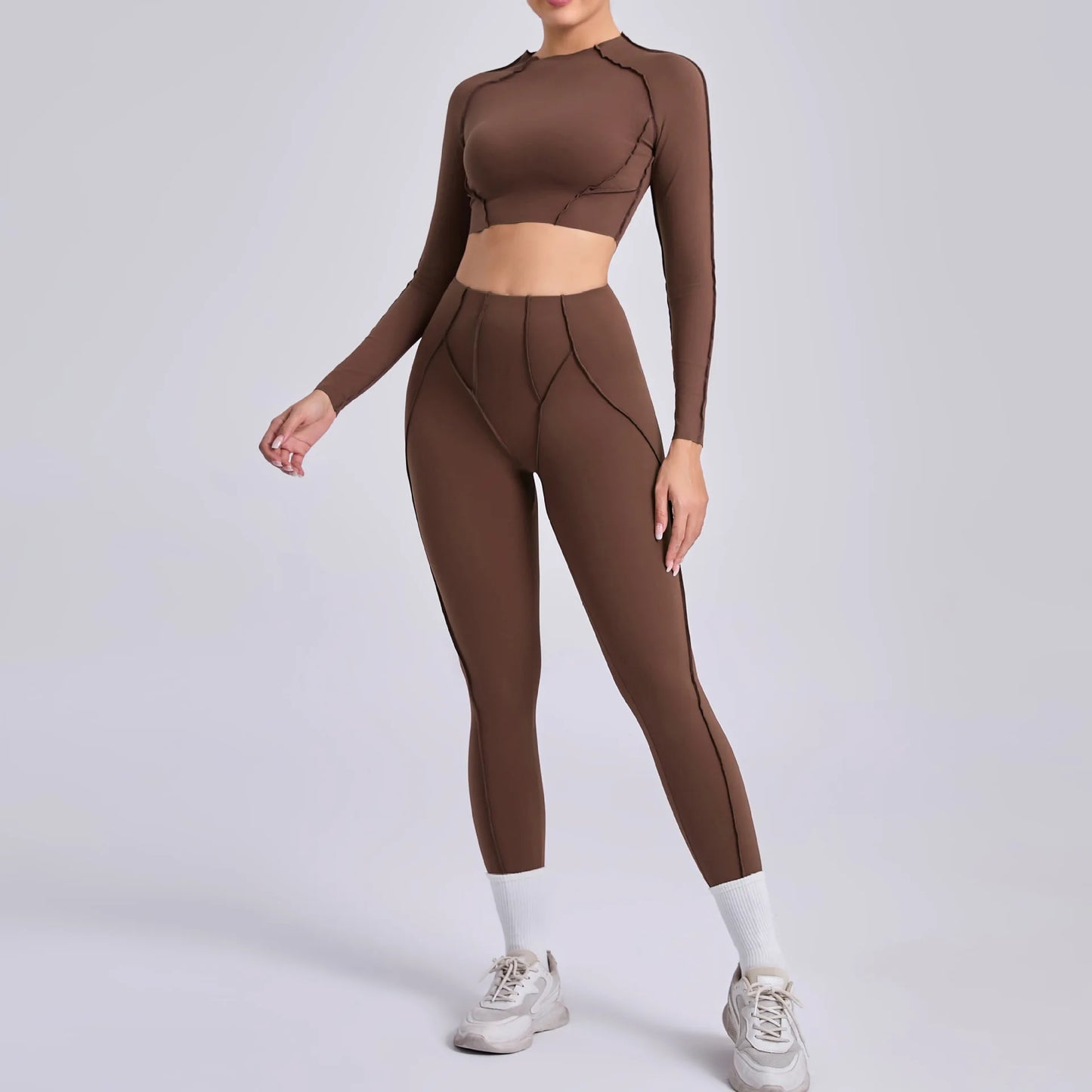 SVRNYX Seamless Yoga Set High Waist Leggings And Backless Bra