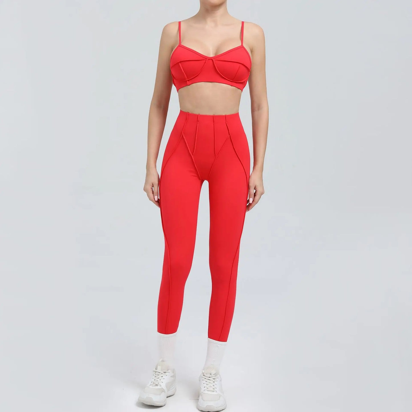 SVRNYX Seamless Yoga Set High Waist Leggings And Backless Bra
