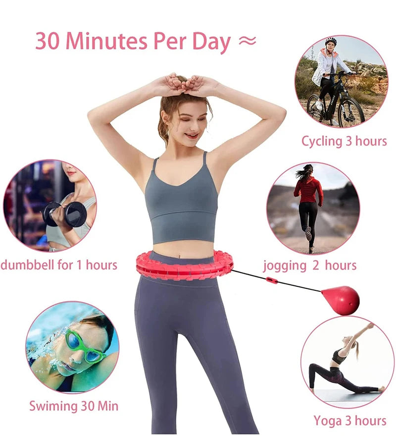 Weighted Fitness Circle Hoops For Adults 2in1 Adjustable Waist Exercise