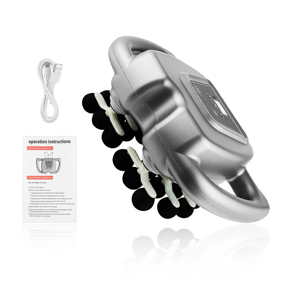 24-Head Fascia Gun 9 Modes High Frequency Vibration Body Massage Gun Back Neck Shoulder Waist Massager Muscle Masajeador