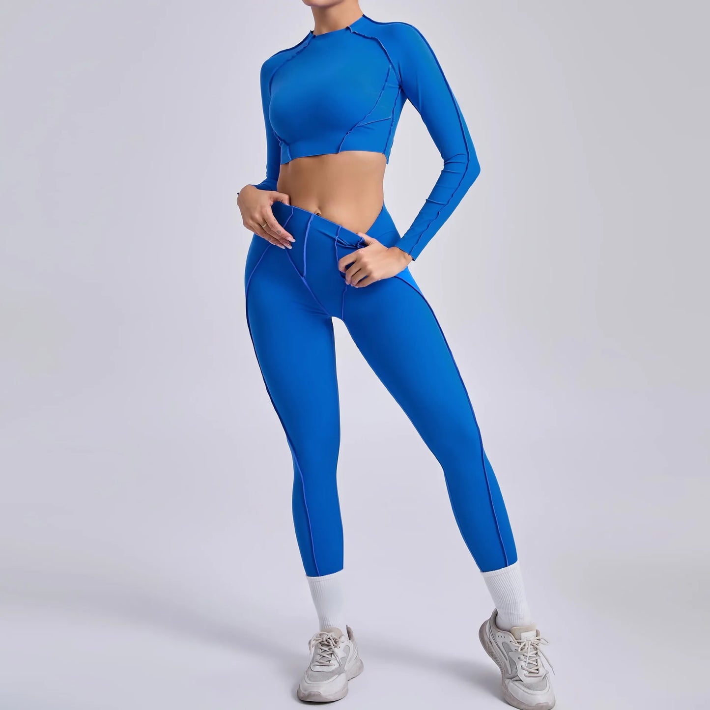 SVRNYX Seamless Yoga Set High Waist Leggings And Backless Bra