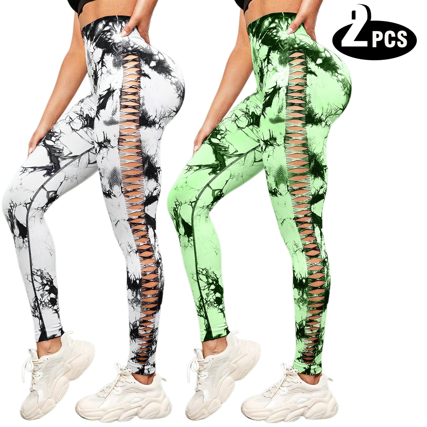 NONECN Womens High Waisted Butt Lifting Seamless Yoga Leggings Pack
