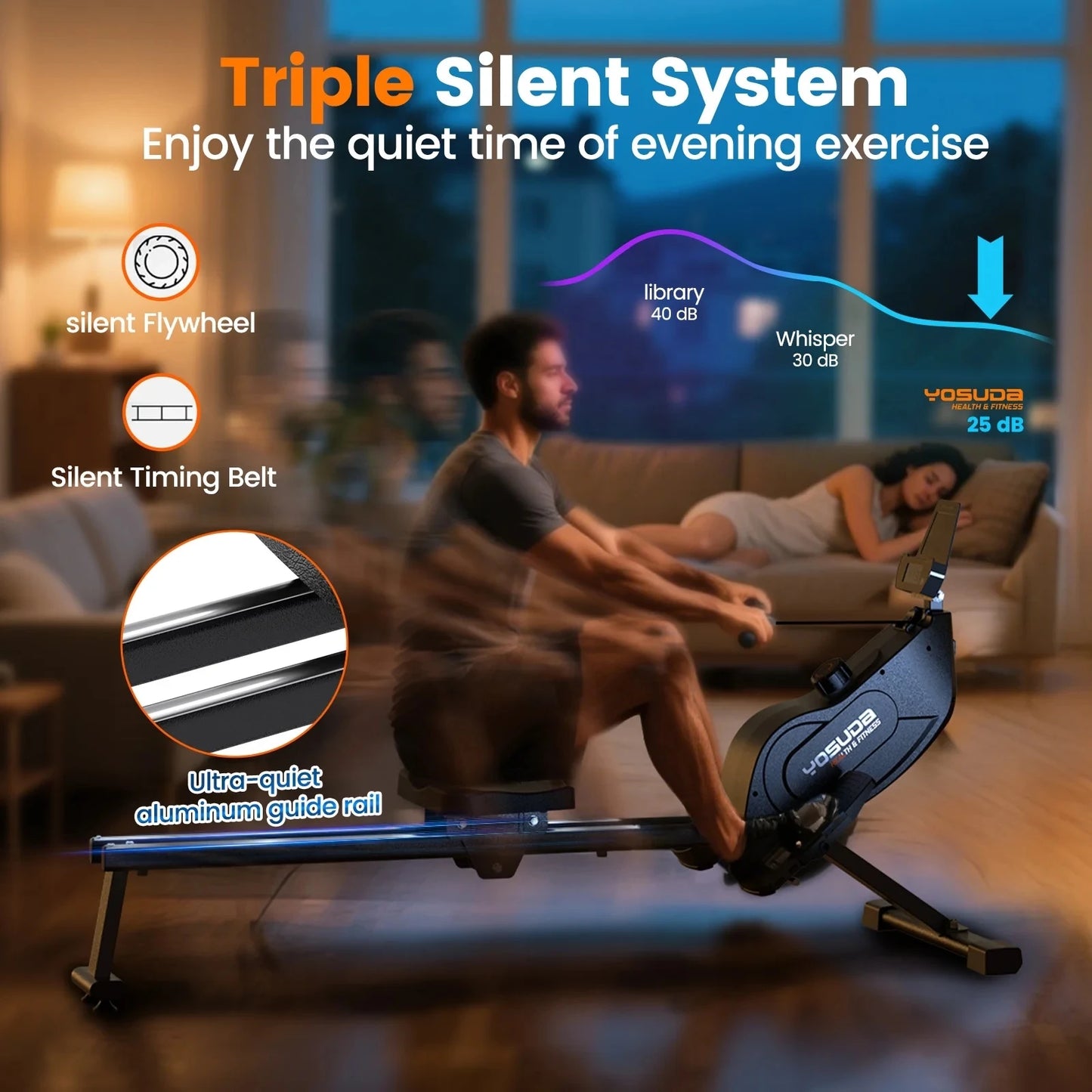 YOSUDA Magnetic Rowing Machine Foldable for Home Use with Resistance