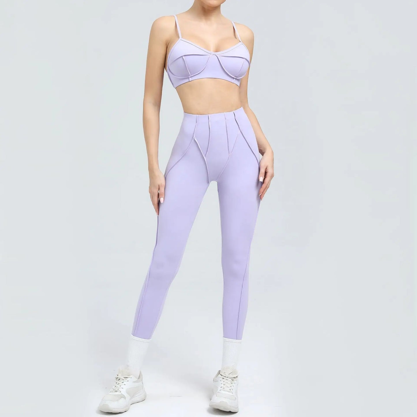 SVRNYX Seamless Yoga Set High Waist Leggings And Backless Bra