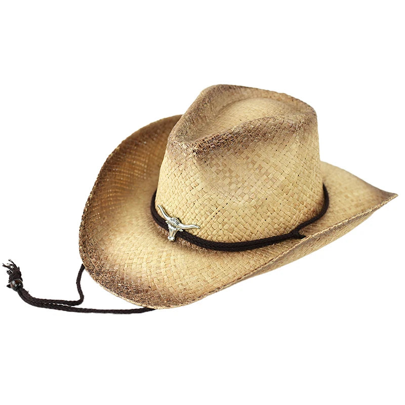Outdoor New Classic American Flag Western Cowboy Hats Summer Women Sun Blocking Travel Cap Men Wide Brim Beach Party Fishing Hat