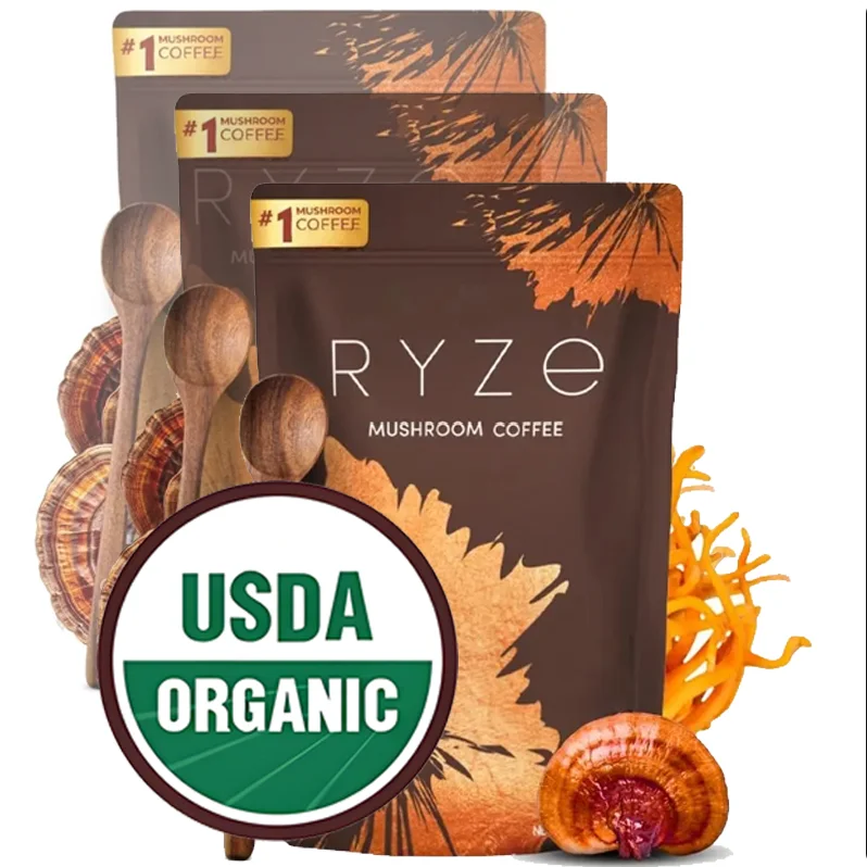 Organic Mushroom Coffee With Shiitake And Cordyceps For Immunity