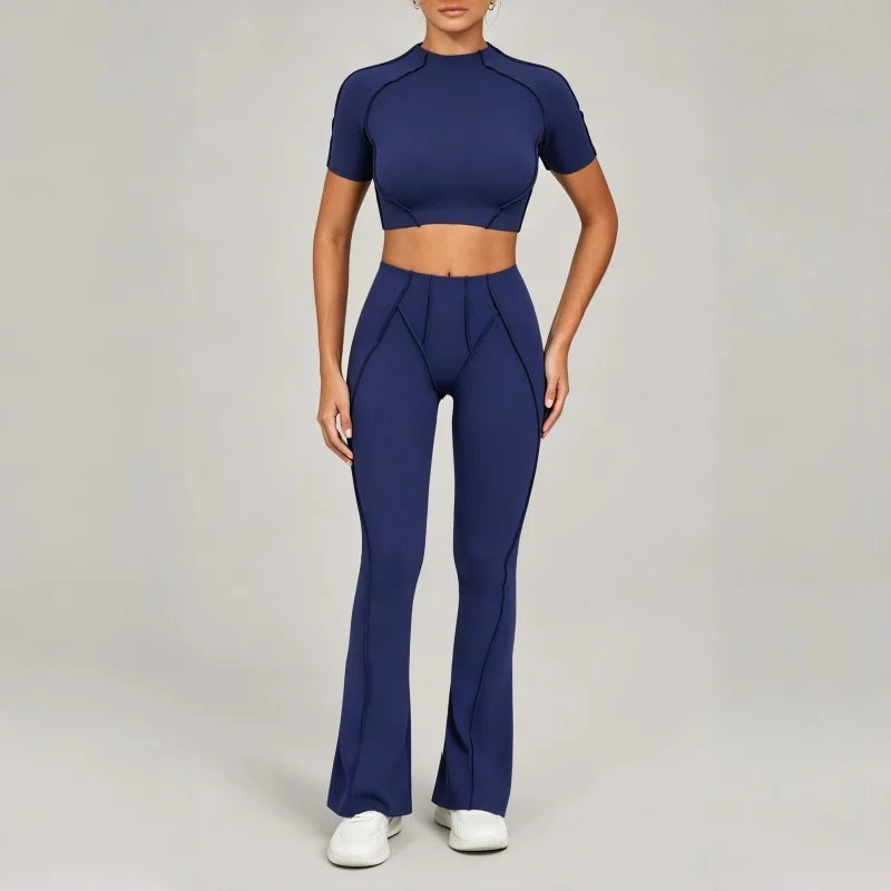 SVRNYX Seamless Yoga Set High Waist Leggings And Backless Bra