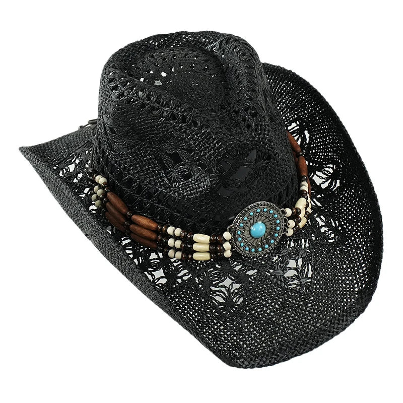 Outdoor New Classic American Flag Western Cowboy Hats Summer Women Sun Blocking Travel Cap Men Wide Brim Beach Party Fishing Hat