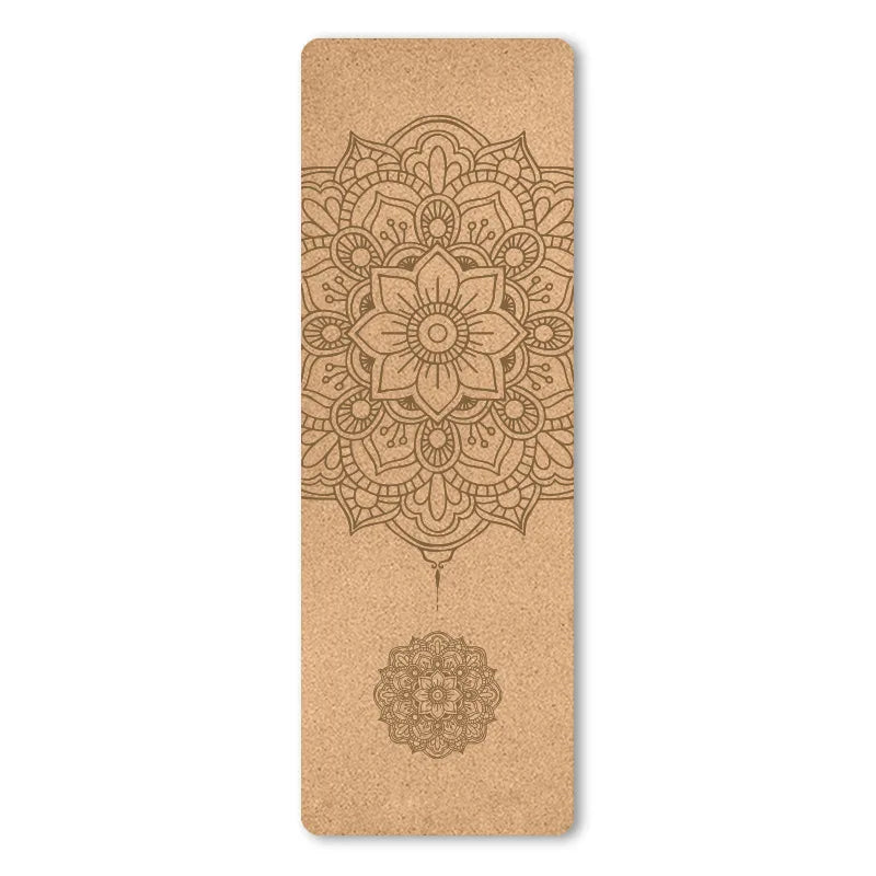 Penggue Natural Cork TPE Yoga Mat Non Slip Sweat Absorbing Pad With Bag
