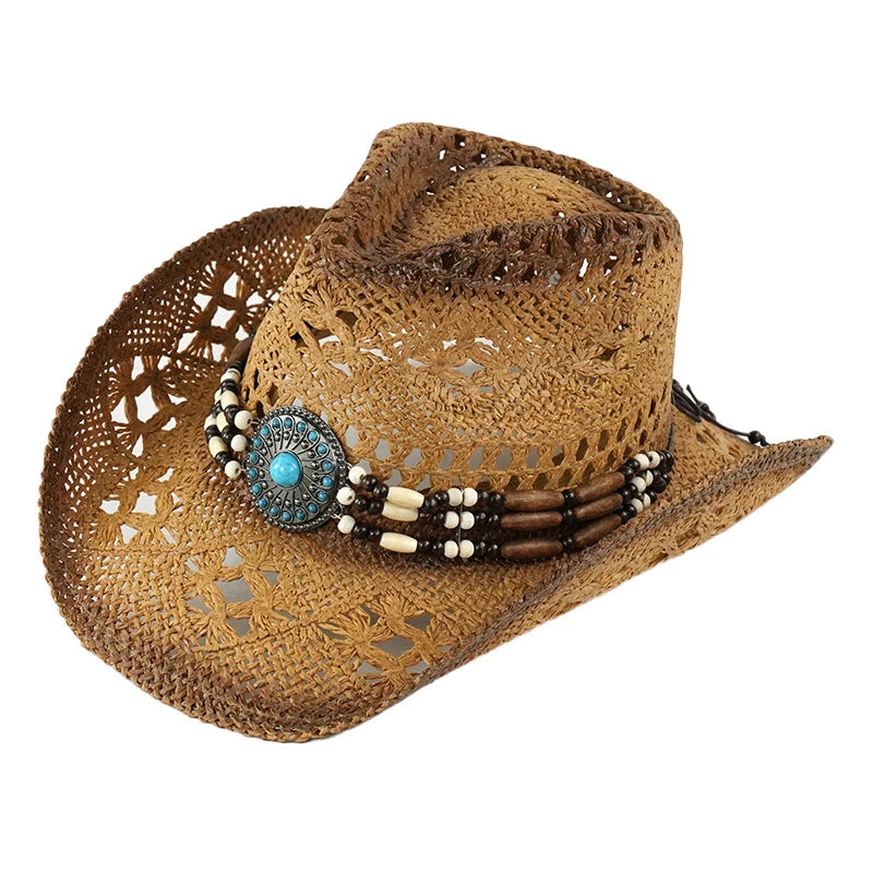 Outdoor New Classic American Flag Western Cowboy Hats Summer Women Sun Blocking Travel Cap Men Wide Brim Beach Party Fishing Hat
