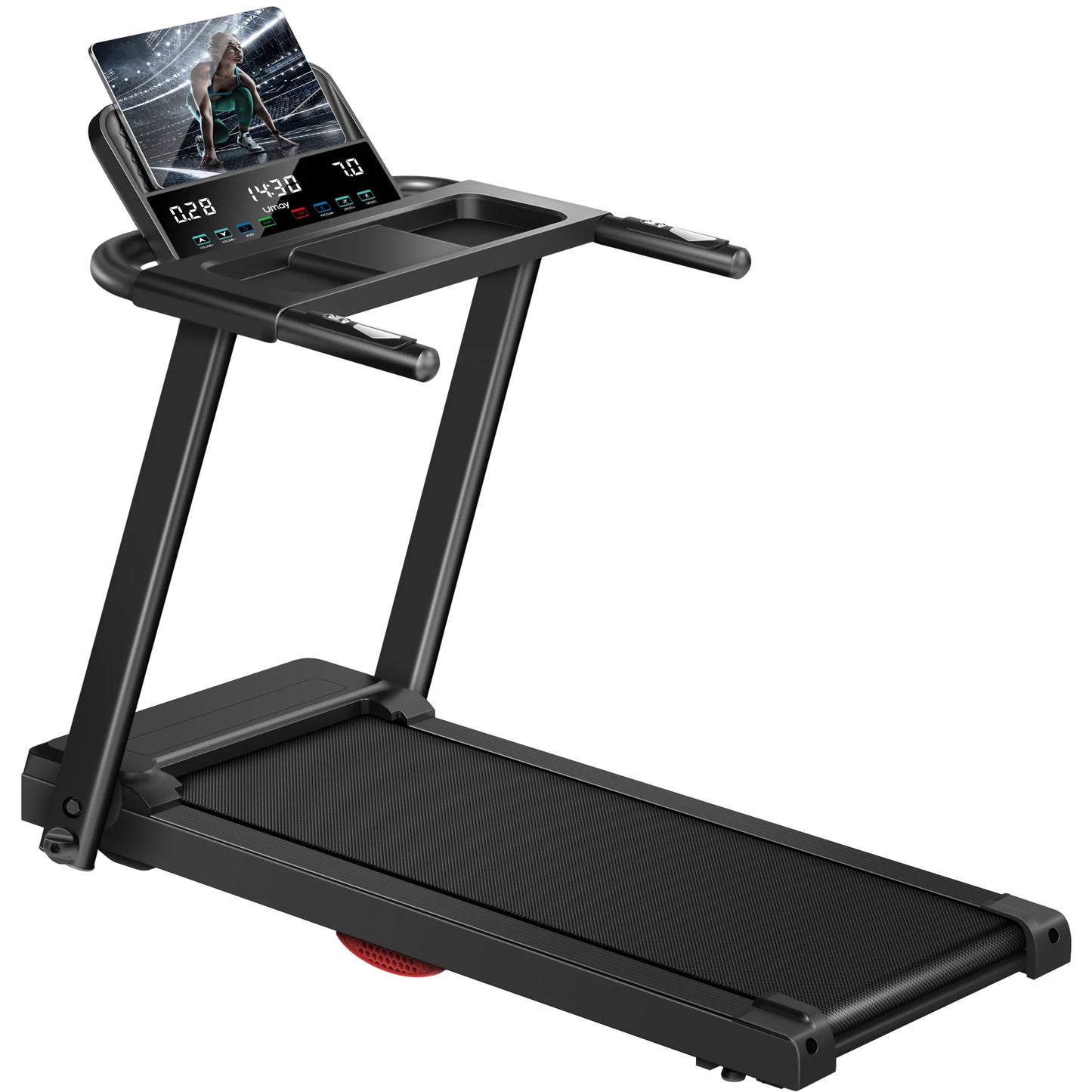 NONEDriving 3.0HP Brushless Foldable Home Treadmill HR Monitor