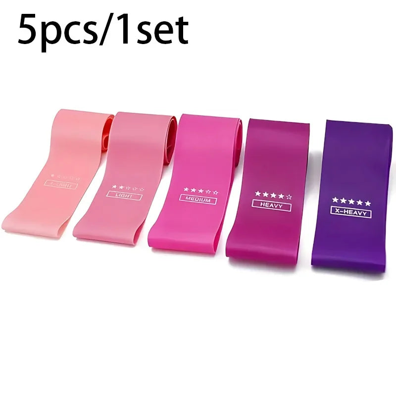 5-Piece Resistance Bands Set Latex Loop For Training