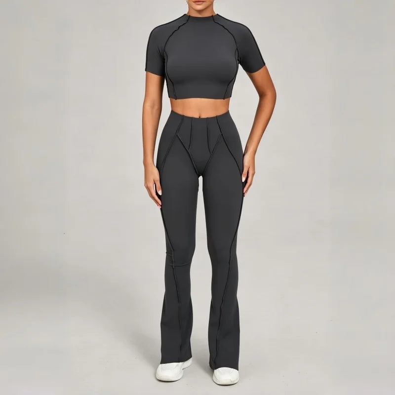 SVRNYX Seamless Yoga Set High Waist Leggings And Backless Bra