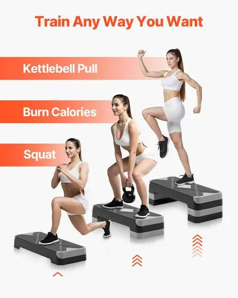 None AeroExercise Step Platform Adjustable Workout Stepper