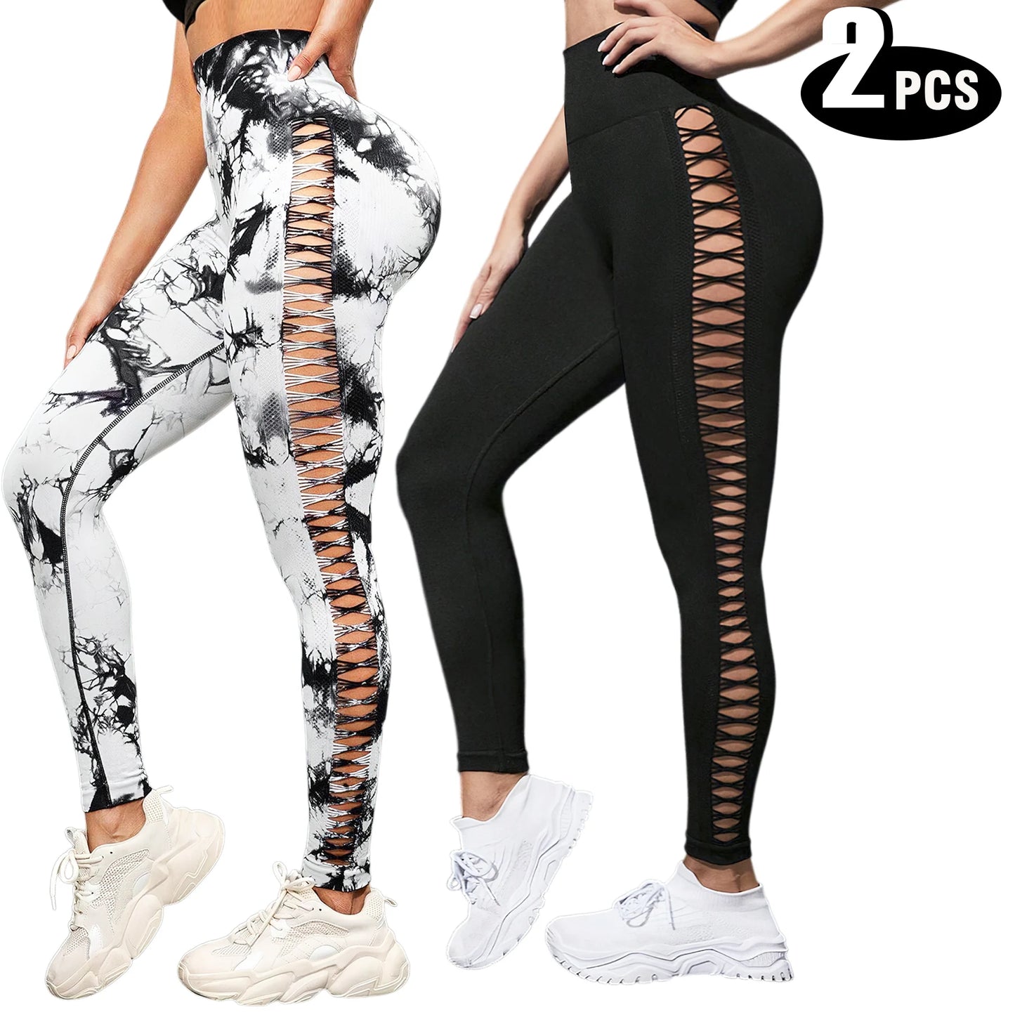 NONECN Womens High Waisted Butt Lifting Seamless Yoga Leggings Pack