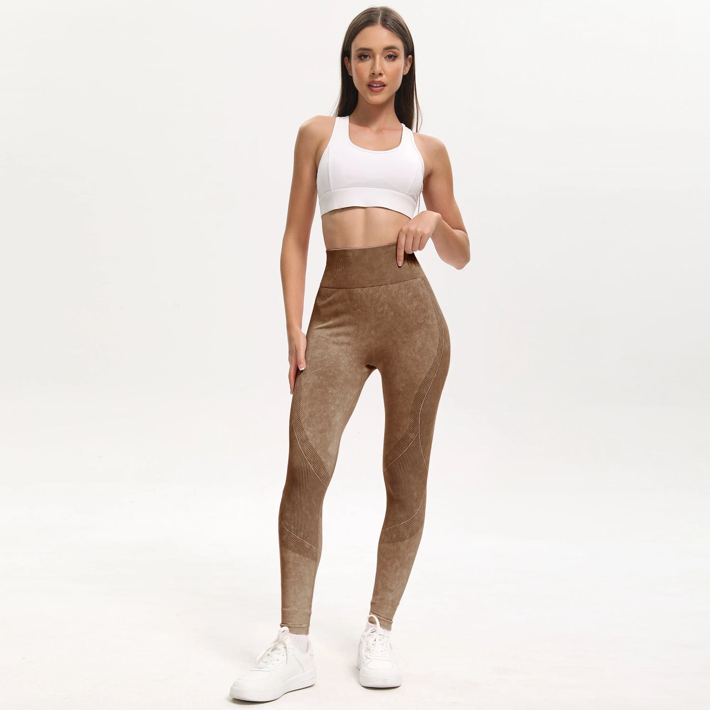 NONECN Womens High Waisted Butt Lifting Seamless Yoga Leggings Pack