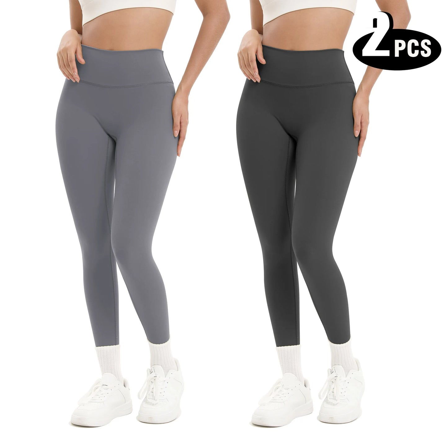 NONECN Womens High Waisted Butt Lifting Seamless Yoga Leggings Pack