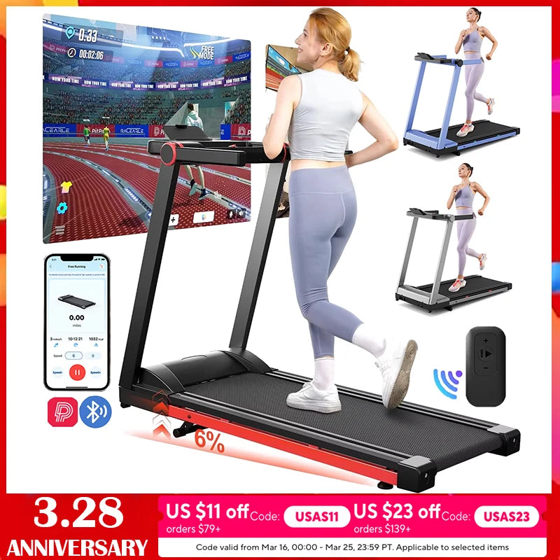 Superun 3.5HP Foldable Treadmill With Incline And App