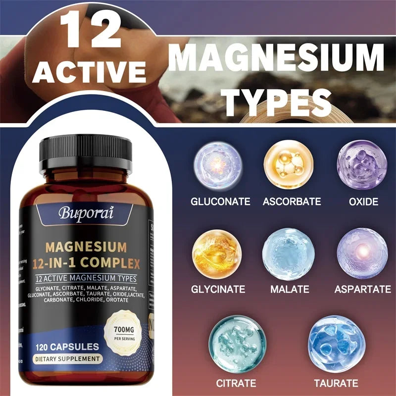 PslalaeCharge Magnesium Complex for Bone and Heart Health 120 Capsules